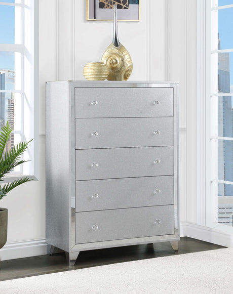 Larue 5-drawer Chest Silver - 224495 - Luna Furniture