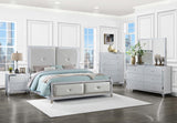 Larue Upholstered Tufted Eastern King Panel Bed Silver - 224491KE - Luna Furniture