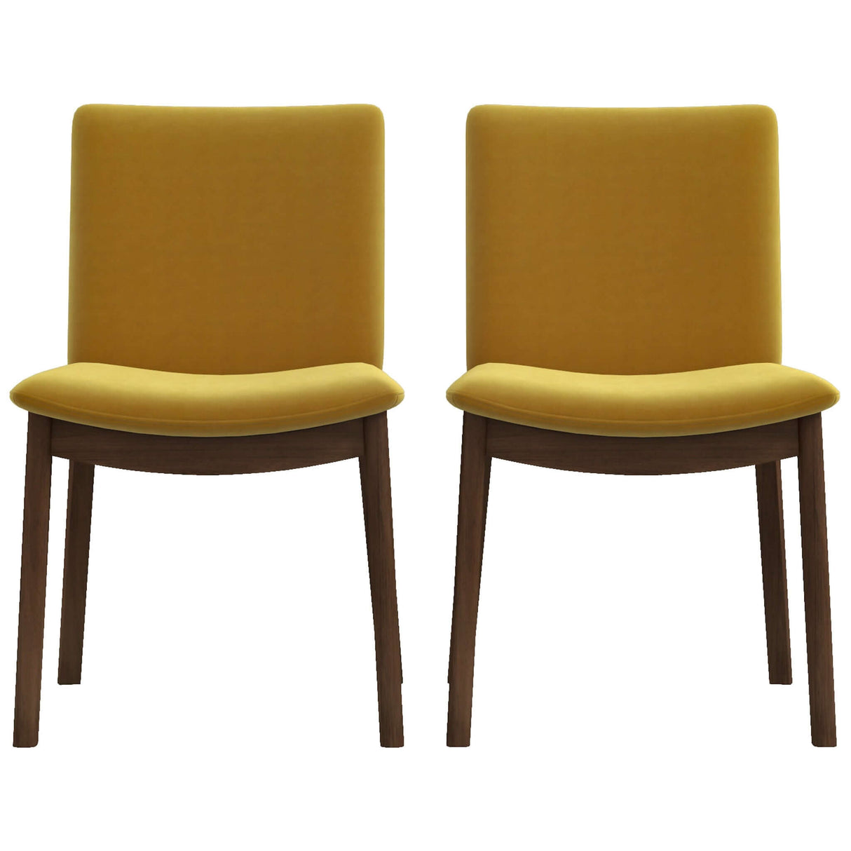 Laura Mid-Century Modern Solid Wood Dining Chair (Set of 2) Burnt Orange Velvet - AFC00123 - Luna Furniture