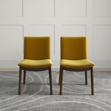 Laura Mid-Century Modern Solid Wood Dining Chair (Set of 2) Green Velvet from Midinmod - Luna Furniture
