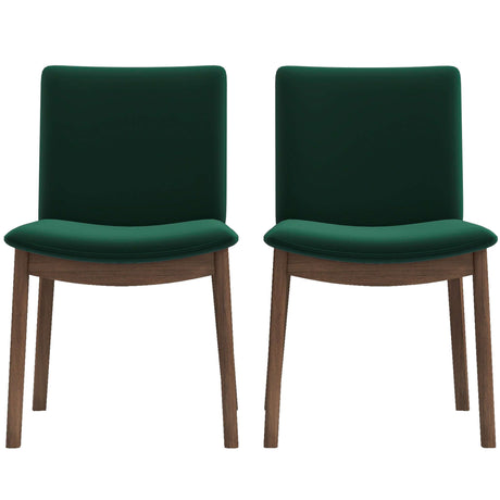 Laura Mid-Century Modern Solid Wood Dining Chair (Set of 2) Green Velvet from Midinmod - Luna Furniture