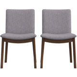 Laura Light Gray Linen Solid Wood Dining Chair from Midinmod - Luna Furniture