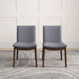 Laura Mid-Century Modern Solid Wood Dining Chair (Set of 2) Light Grey Linen - AFC00118 - Luna Furniture