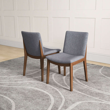 Laura Light Gray Linen Solid Wood Dining Chair from Midinmod - Luna Furniture