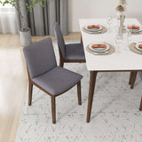Laura Light Gray Linen Solid Wood Dining Chair from Midinmod - Luna Furniture