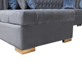 Lauren Gray Velvet Double Chaise Sectional from Nova Furniture - Luna Furniture