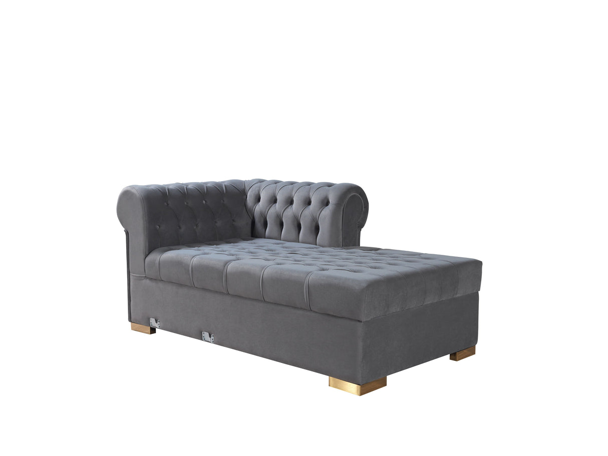 Lauren Gray Velvet Double Chaise Sectional from Nova Furniture - Luna Furniture