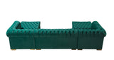 Lauren Green Velvet Double Chaise Sectional from Nova Furniture - Luna Furniture