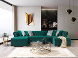 Lauren Green Velvet Double Chaise Sectional from Nova Furniture - Luna Furniture