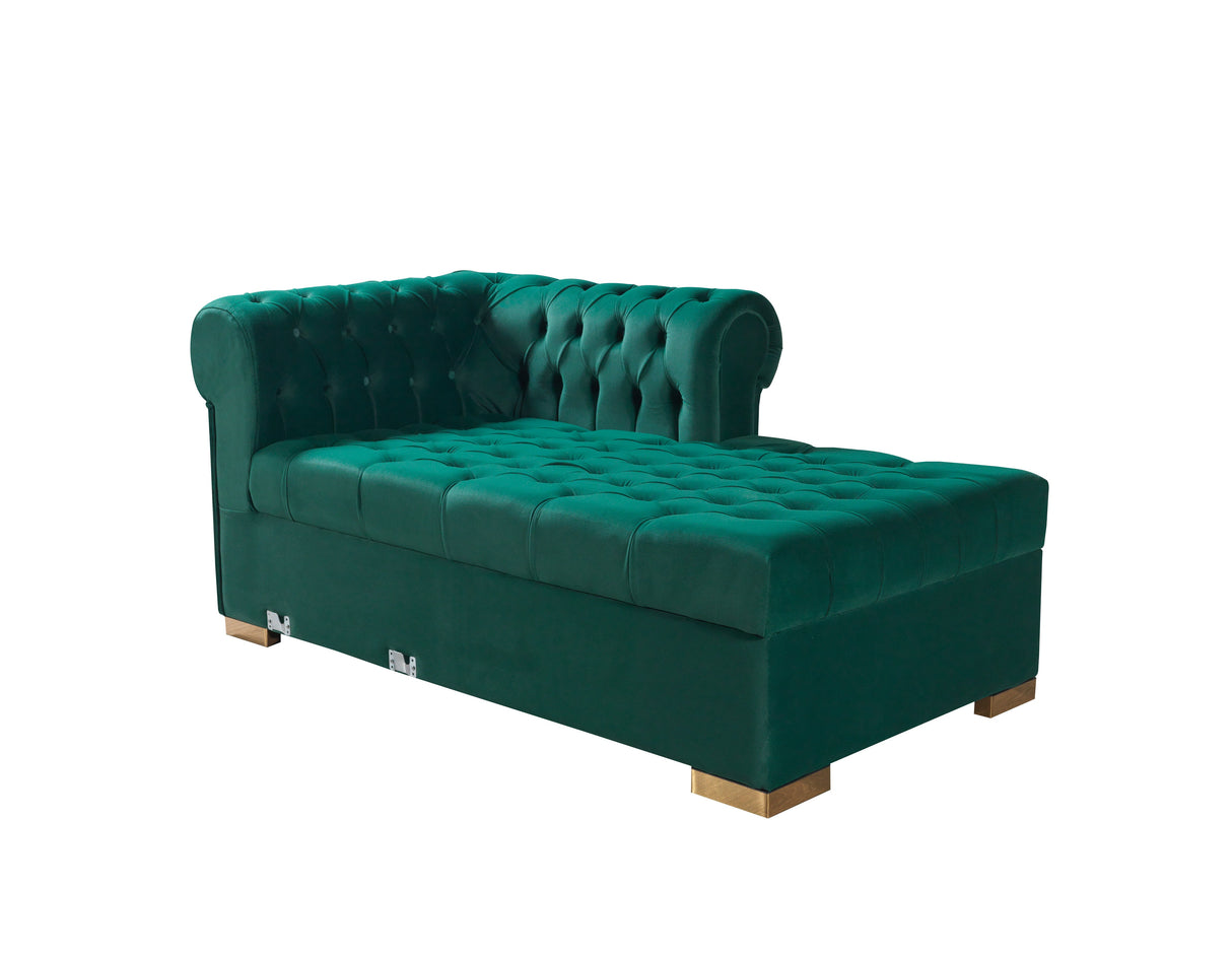 Lauren Green Velvet Double Chaise Sectional from Nova Furniture - Luna Furniture