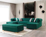 Lauren Green Velvet Double Chaise Sectional from Nova Furniture - Luna Furniture