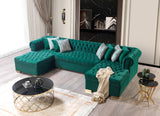 Lauren Green Velvet Double Chaise Sectional from Nova Furniture - Luna Furniture
