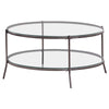 Laurie Glass Top Round Coffee Table Black Nickel and Clear - 723268 - Luna Furniture