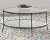 Laurie Glass Top Round Coffee Table Black Nickel and Clear - 723268 - Luna Furniture