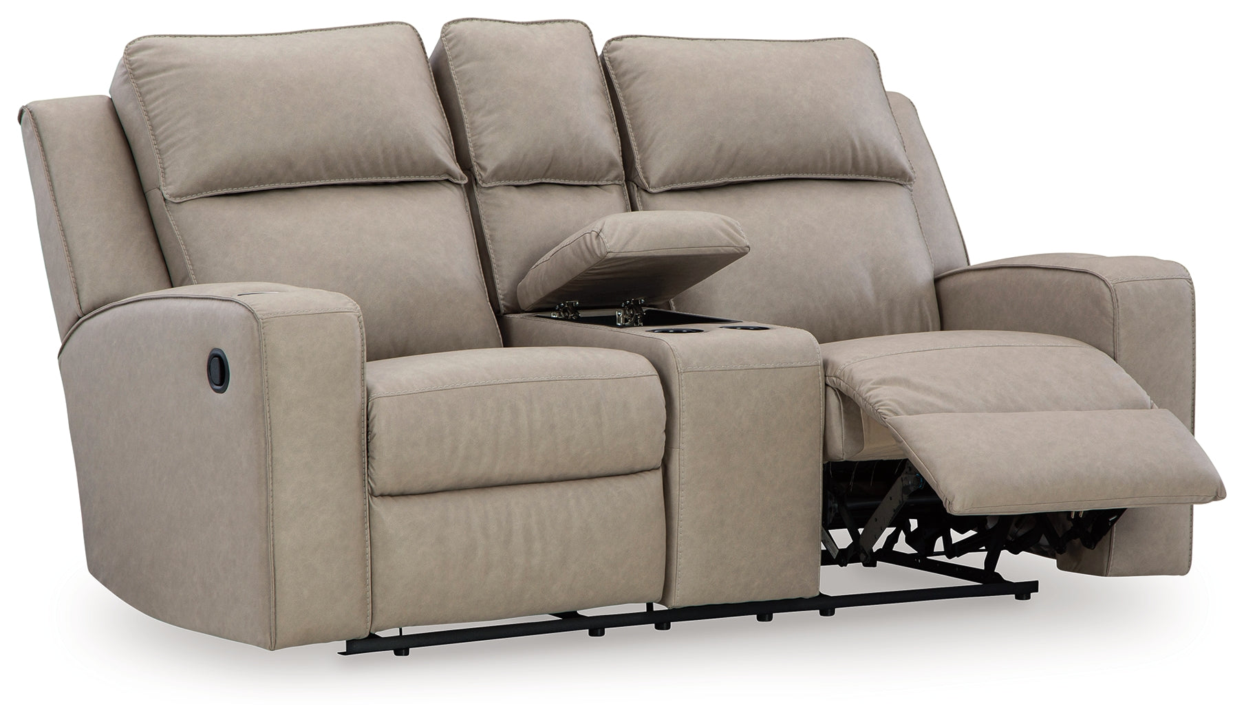 Lavenhorne Pebble Reclining Loveseat with Console - Luna Furniture