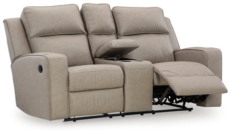 Lavenhorne Pebble Reclining Loveseat with Console from Ashley - Luna Furniture