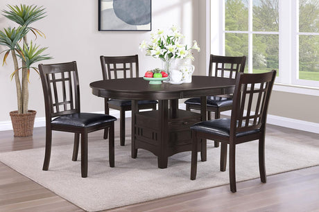 Lavon 5-Piece Dining Room Set Espresso/Black - 102671-S5 - Luna Furniture
