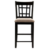 Lavon Tan and Espresso Lattice Back Counter Stools, Set of 2 from Coaster - Luna Furniture