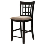 Lavon Tan and Espresso Lattice Back Counter Stools, Set of 2 from Coaster - Luna Furniture