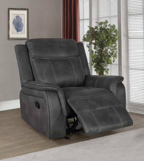 Lawrence Recliner Upholstered Tufted Back Glider from Coaster - Luna Furniture