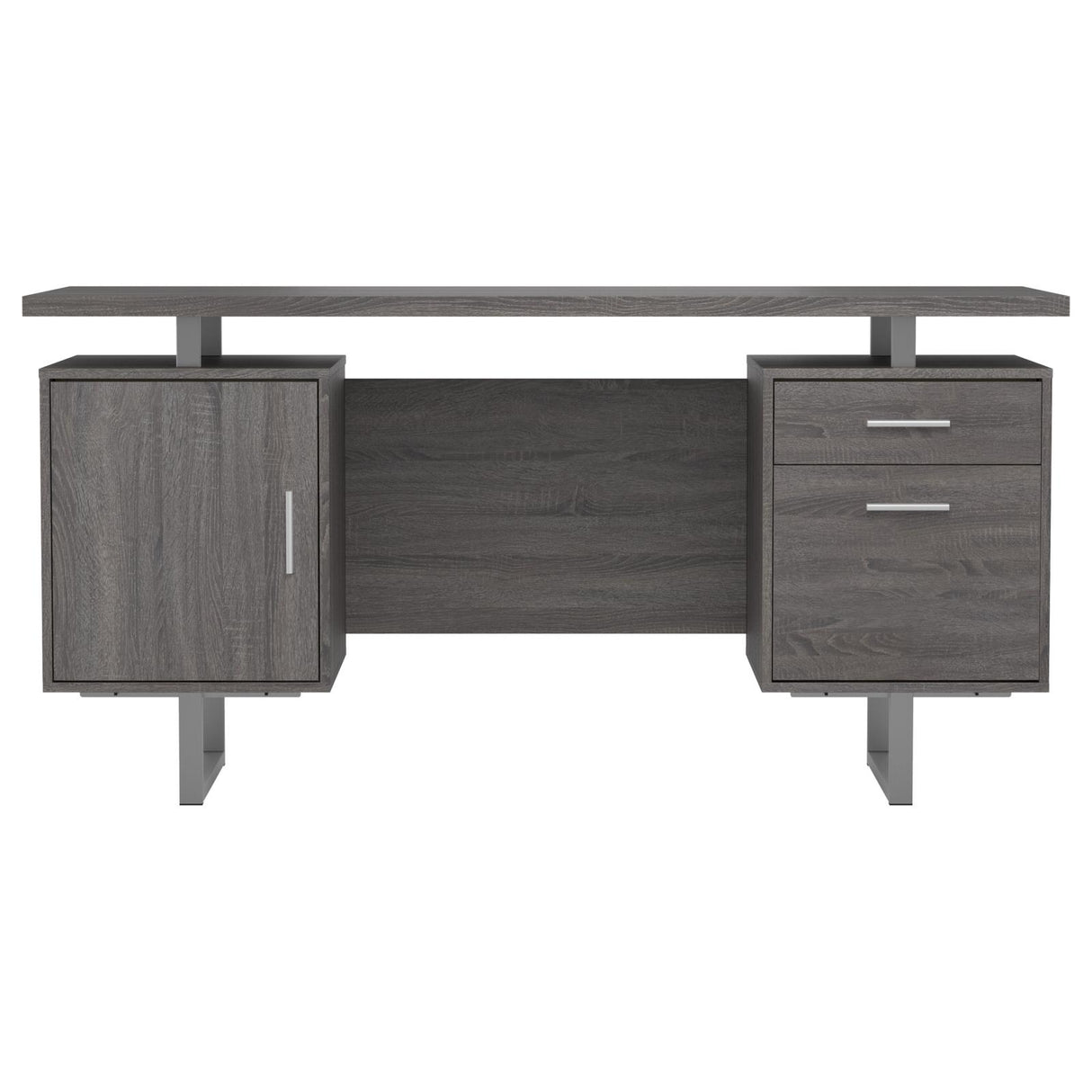 Lawtey Floating Top Office Desk Weathered Grey - 800521 - Luna Furniture