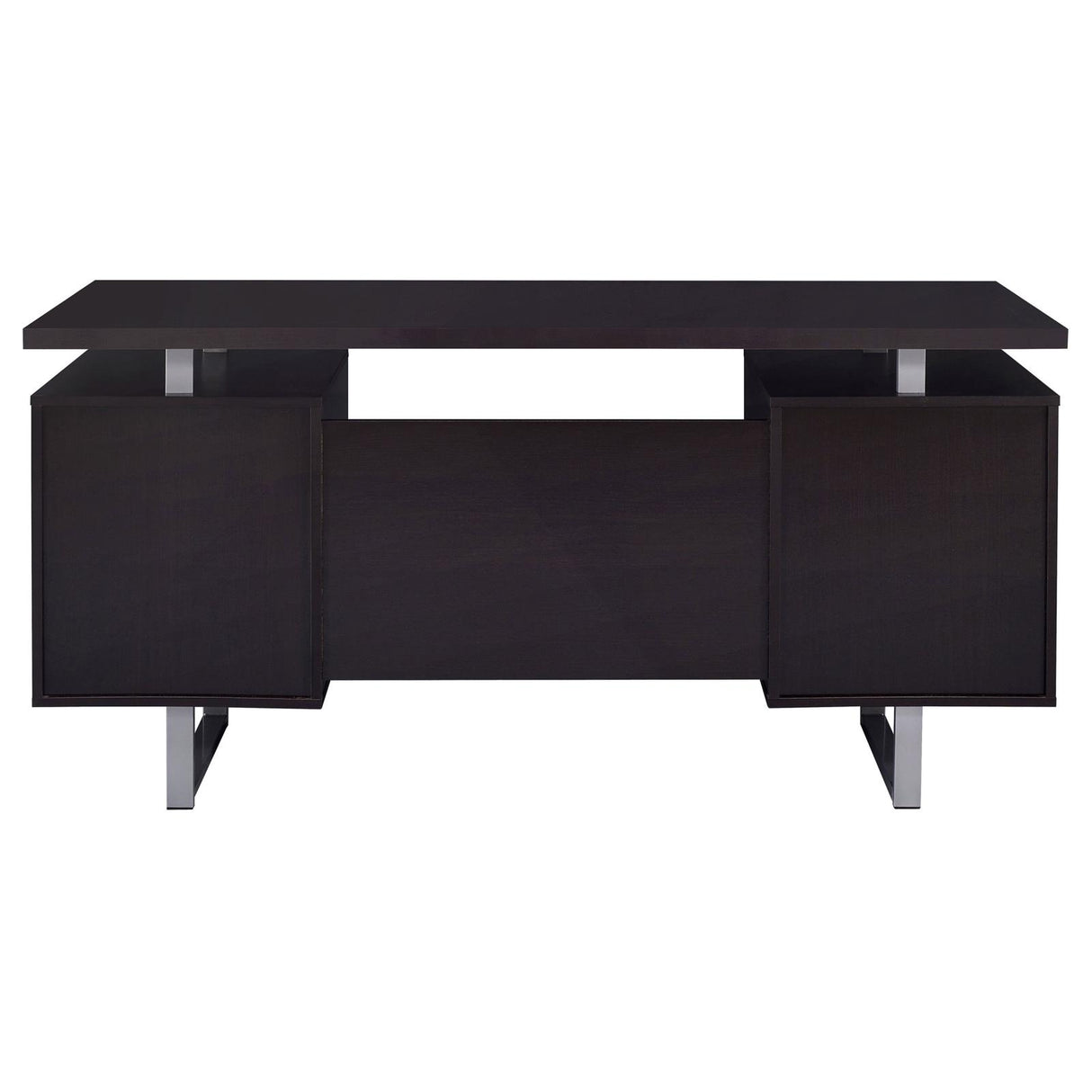 Lawtey Rectangular Storage Office Desk Cappuccino - 801521 - Luna Furniture
