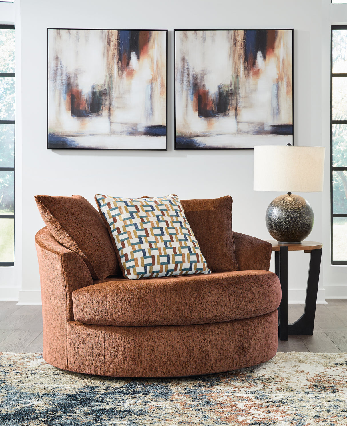 Laylabrook Spice Oversized Swivel Accent Chair from Ashley - Luna Furniture