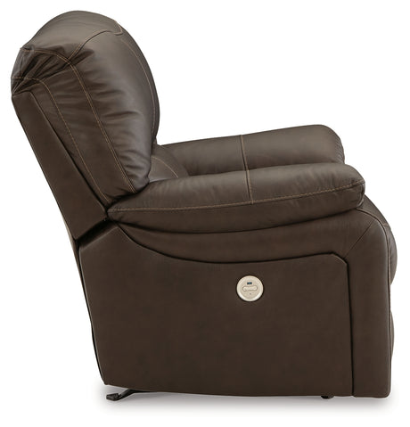 Leesworth Dark Brown Power Recliner from Ashley - Luna Furniture