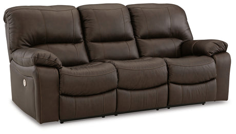 Leesworth Dark Brown Power Reclining Sofa - U4380887 - Luna Furniture