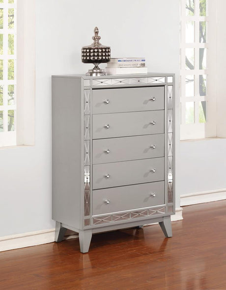 Leighton 5-drawer Chest Metallic Mercury - 204925 - Luna Furniture