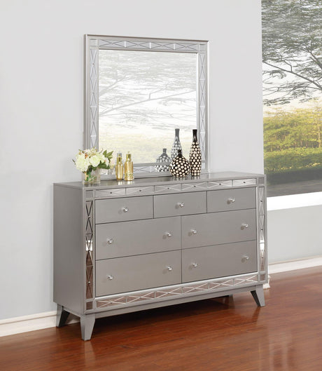 Leighton 7-drawer Dresser with Mirror Metallic Mercury - 204923M - Luna Furniture