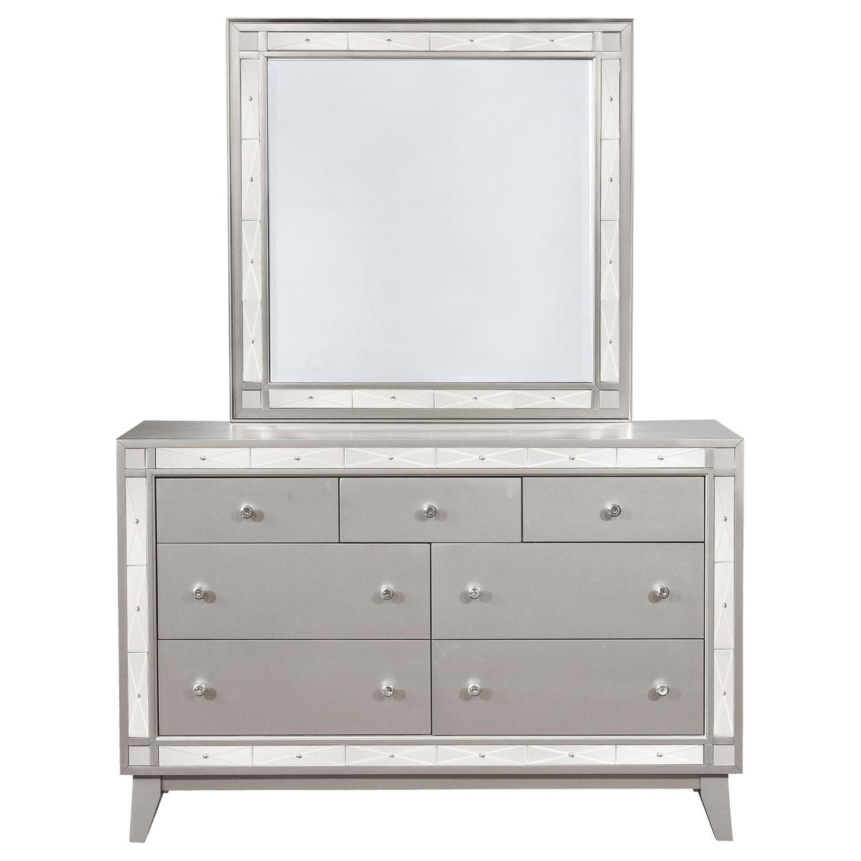 Leighton 7-drawer Dresser with Mirror Metallic Mercury - 204923M - Luna Furniture