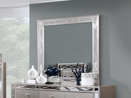 Leighton Beveled Mirror Metallic Mercury - 204924 - Luna Furniture