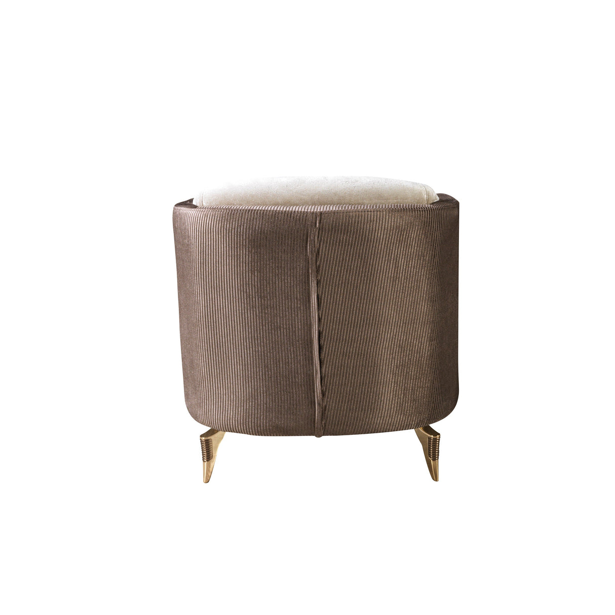 Leina Ivory-Coffee  Velvet Chair - LEINAIC-C - Luna Furniture