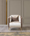 Leina Ivory-Coffee  Velvet Sofa & Loveseat - LEINAIC-SL - Luna Furniture