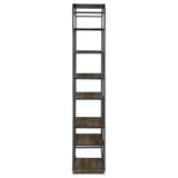 Leland 6-shelf Bookcase Rustic Brown and Dark Grey - 805662 - Luna Furniture
