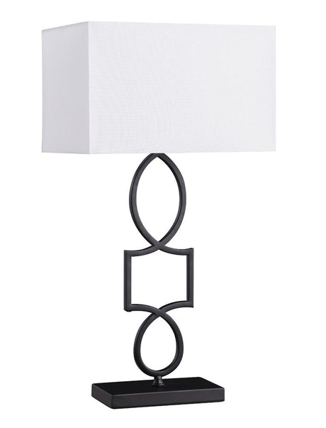 Leorio Rectangular Shade Table Lamp White and Black - 920217 - Luna Furniture
