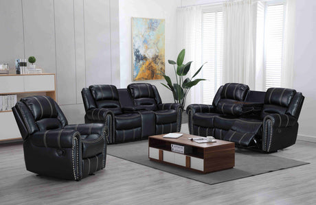 Lexington2023 Black - 3PC Reclining Living Room - Lexington2023 Black - Luna Furniture