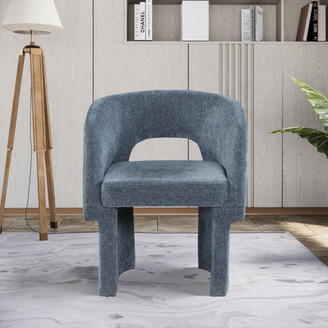 Light Blue Emmet Chenille Fabric Dining Chair / Accent Chair - 439LtBlu-C - Luna Furniture