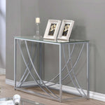 Lille Glass Top Rectangular Sofa Table Accents Chrome - 720499 - Luna Furniture