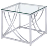 Lille Chrome Glass Top Square End Table Accents from Coaster - Luna Furniture