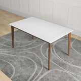 Lindsey Mid-Century Modern Solid Wood White Top Dining Table from Midinmod - Luna Furniture