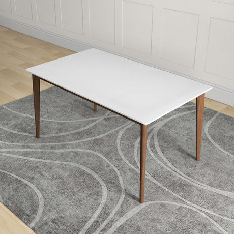 Lindsey Mid-Century Modern Solid Wood White Top Dining Table from Midinmod - Luna Furniture
