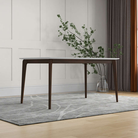 Lindsey Mid-Century Modern Solid Wood White Top Dining Table from Midinmod - Luna Furniture