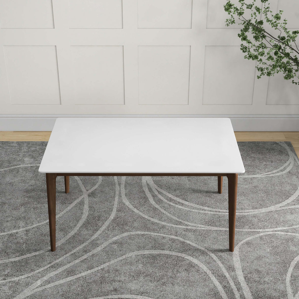 Lindsey Mid-Century Modern Solid Wood White Top Dining Table from Midinmod - Luna Furniture