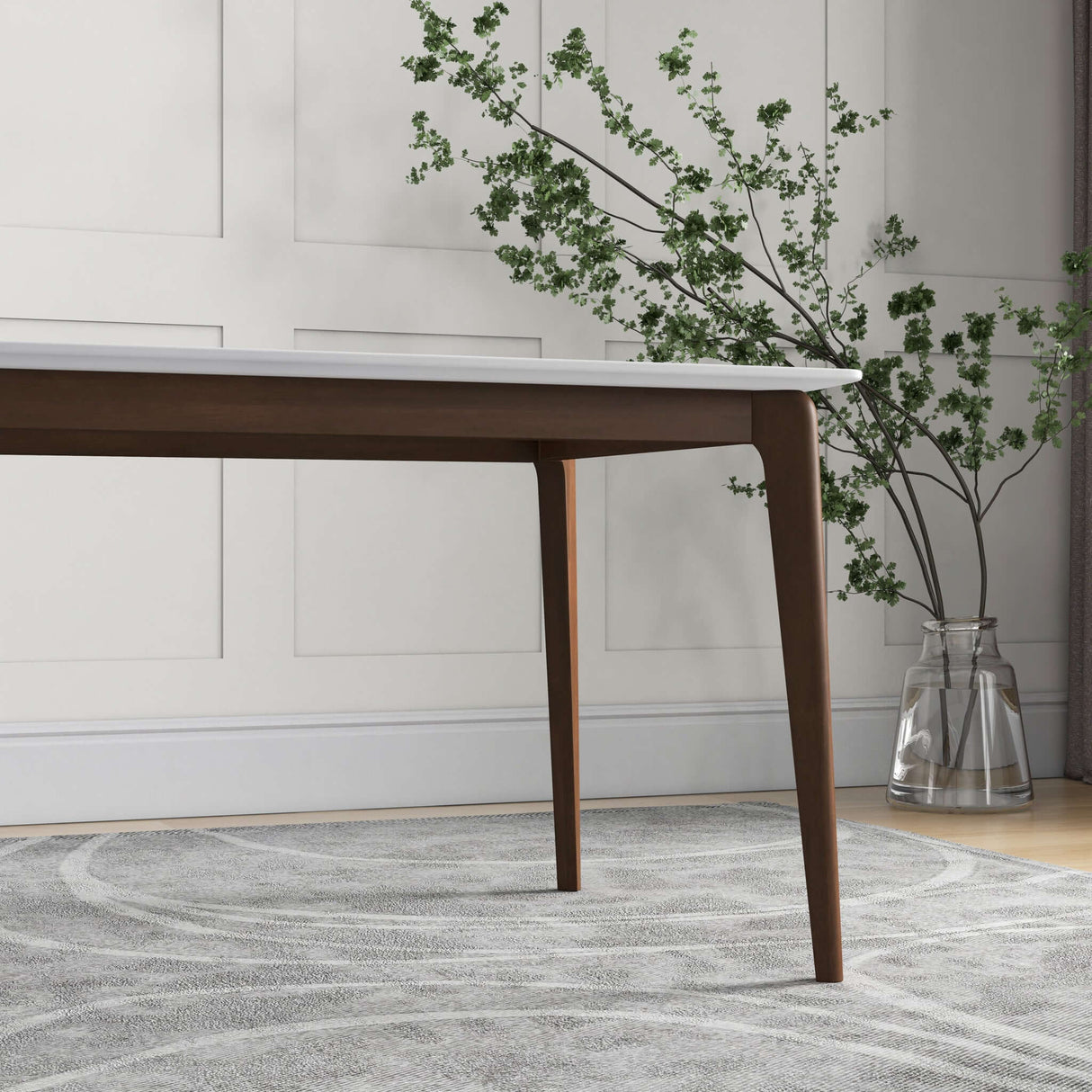 Lindsey Mid-Century Modern Solid Wood White Top Dining Table from Midinmod - Luna Furniture
