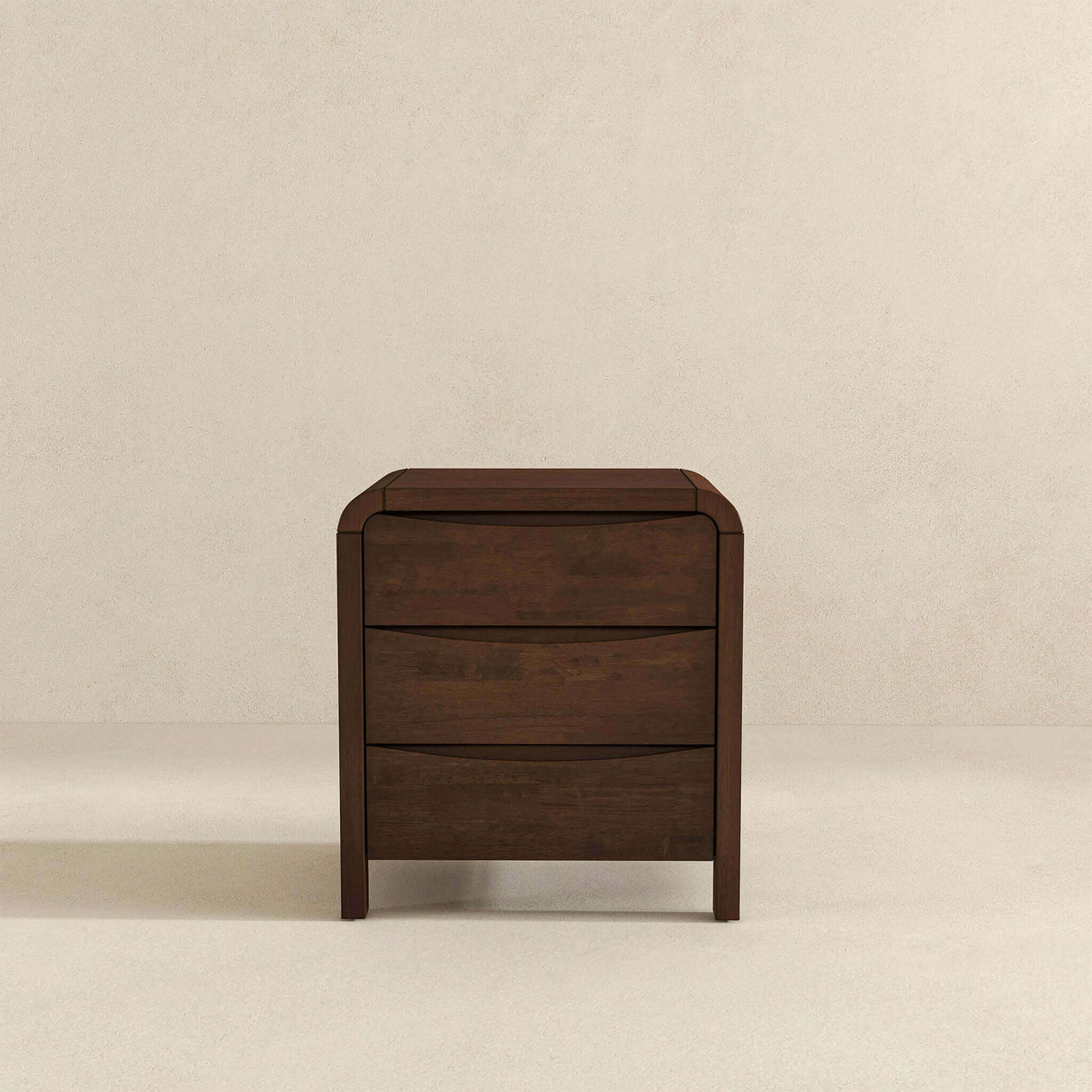 Lionel Mid Century Modern Solid Wood Nightstand  3-drawer Bed Side Table - AFC01821 - Luna Furniture