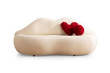 Lips Ivory Boucle Settee - LIPSIVORYBOUCLE-L - Luna Furniture