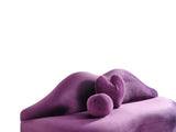 Lips Purple Velvet Settee - LIPSPURPLE-L - Luna Furniture