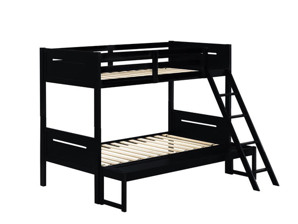 Littleton Littleton Twin/Full Bunk Bed Black - 405052BLK - Luna Furniture